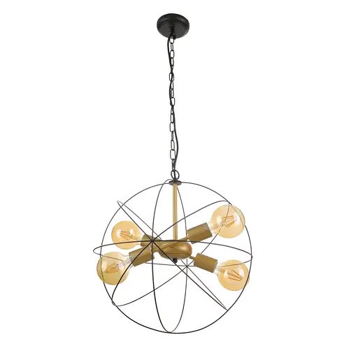 Люстра Brille лофт підвісна в спальню Е27 60W G (BL-785S/4)