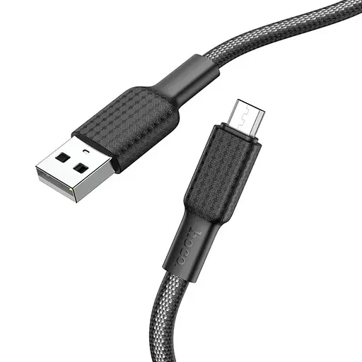 Кабель Hoco X69 USB to MicroUSB 1 м черный, белый - фото 1