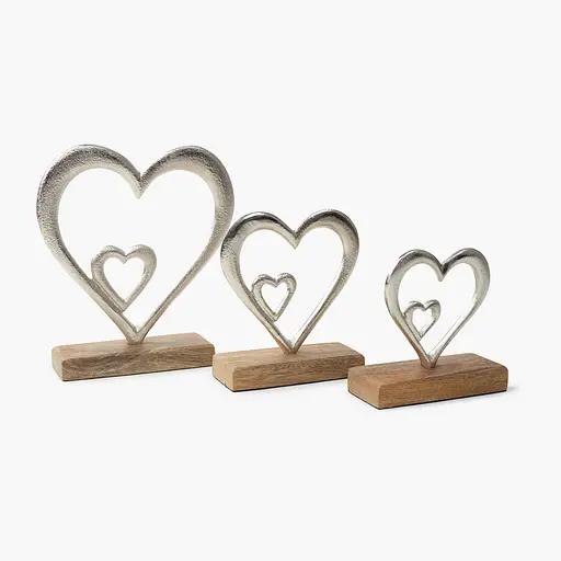 Декор алюмінієвий MBM HOME Серце на підставці срібний 135x50х135 мм (DH-ST-38 M SILVER) - фото 6