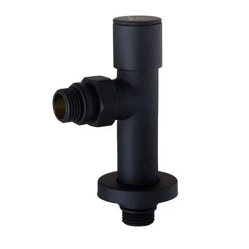 Набір Кран вентильний кутовий з американкою Solomon Lux 1/2″ 7777 (2шт.) Black 000020284 - фото 2