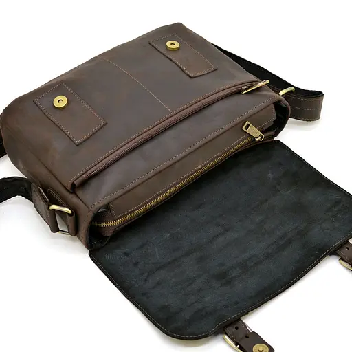 Чоловіча шкіряна сумка через плече TARWA 32х7х25 см sum0025802 - фото 4