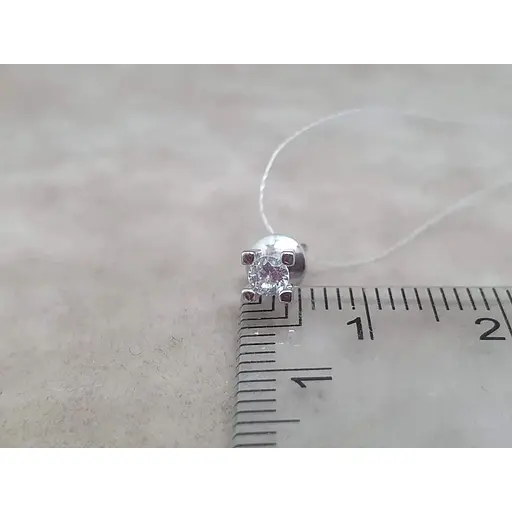 Срібна моносережка пуссета Астор з фианитом. 8131336/1Р - фото 4