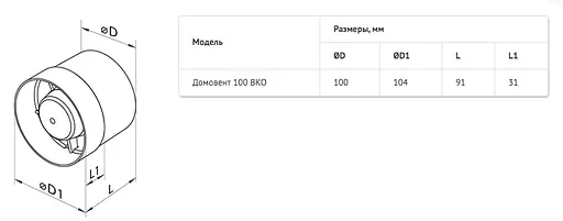 Канальный вентилятор Домовент 100 ВКО - фото 5