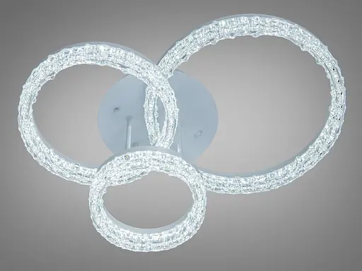 Стельова світлодіодна люстра MX78202-3 біла 90 Вт три акрилові кільця без пульта - фото 1