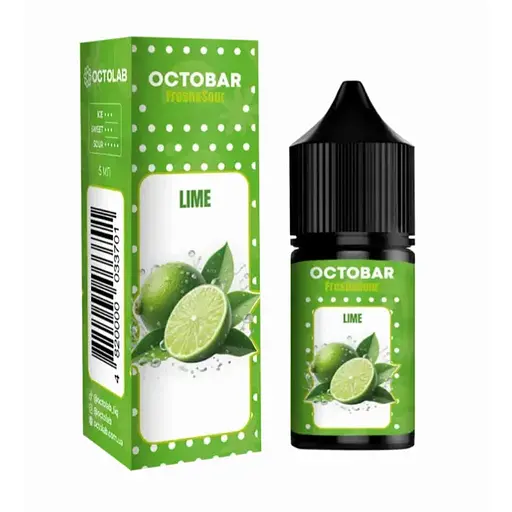Набор компонентов для самозамеса солевой заправки Octobar Fresh & Sour 10 мл Lime Лайм, 0-50 мг (18500)
