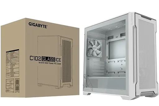 Корпус Gigabyte C102 Glass Ice без блока питания, белый (GB-C102GI) - фото 8