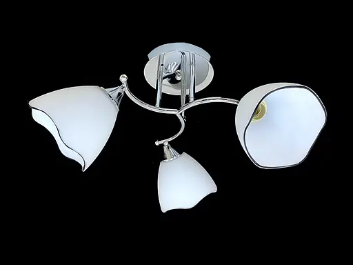 Люстра стельова на 3 прозорі плафони 9823E/3 Хром