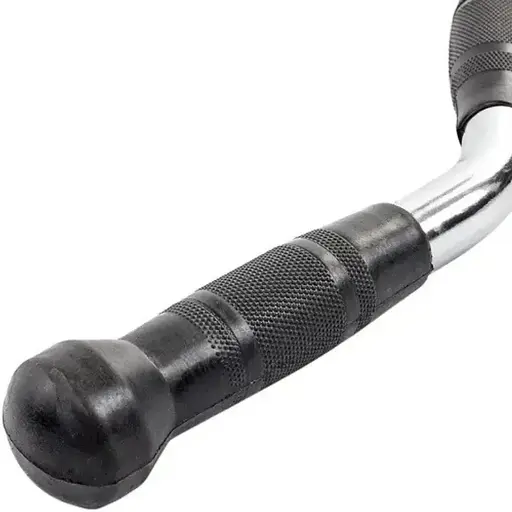 Ручка для верхньої тяги York Fitness 70см W-подібна з гумовими рукоятками, хром - фото 6