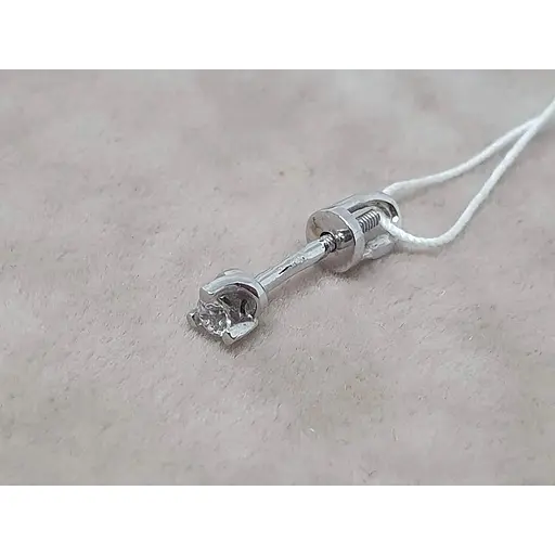 Золота моносережка-пуссета Гаразд з фіанітом. 3533276/1Б - фото 3