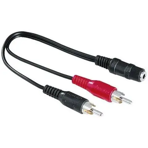 Перехідник аудіо Jack 3.5mm F -> 2 x RCA M 0.4 м - фото 1
