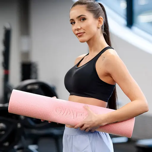 Коврик (мат) для фитнеса и йоги Gymtek 0,5см розовый - фото 8