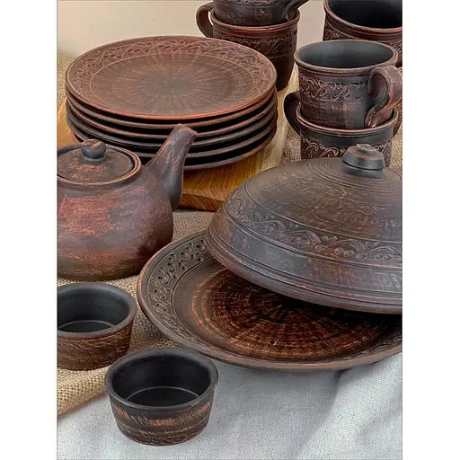 Столовий сервіз керамічного (глиняного) посуду для млинців на 6 осіб - фото 2