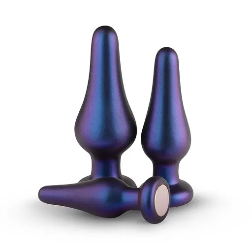 Набор анальных пробок Hueman Comets Butt Plug Set 3 шт. (фиолетовый) - фото 2