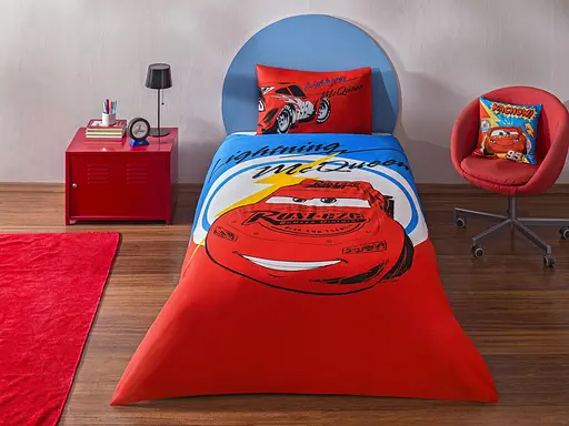 Підлітковий комплект Disney Cars Mcqueen Ранфорс / простирадло на резинці Tac pbe0051178 - фото 1