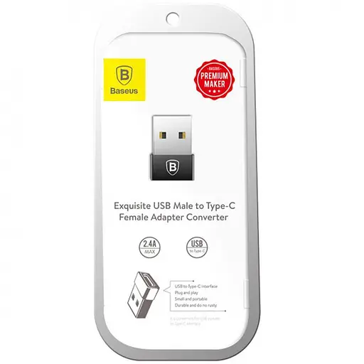 Перехідник Baseus USB Male To Type-C Female Adapter Converter (Type-C на USB) - фото 2