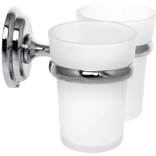 Держатель для щеток с 2 стаканами настенный ZERIX LR1508 (LL1410) - фото 1