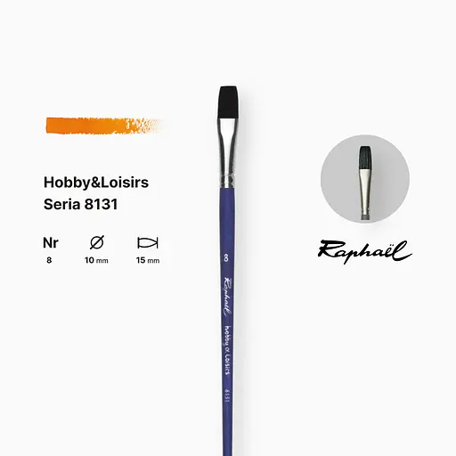 Синтетика плоская Raphaël Loisirs, №8, короткая ручка (Франция) - фото 2