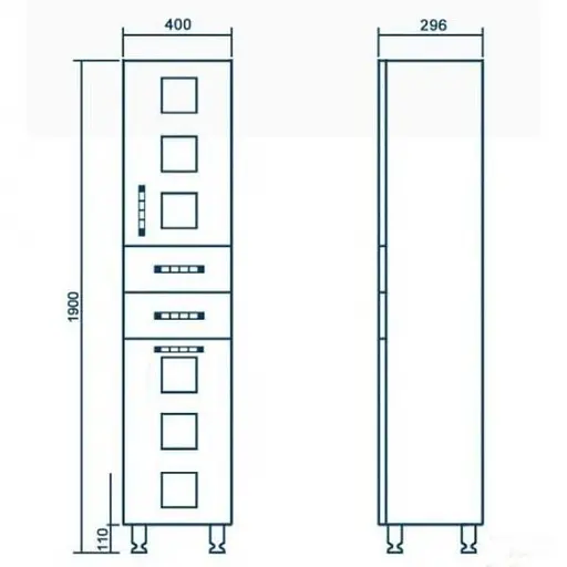 Пенал з кошиком для білизни ПіК Корфу правий ПК 40 см Білий 30412 - фото 2
