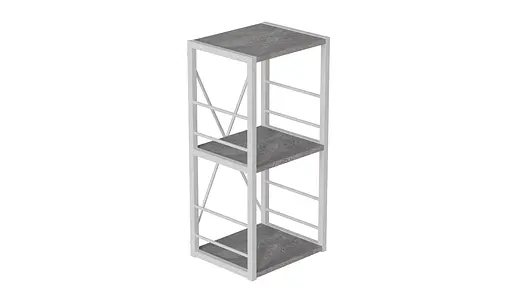 Этажерка 3/34 Ferrum-decor Серии Коннект 73x34x28 белый ДСП Бетон 16мм (FRD-105527) - фото 5