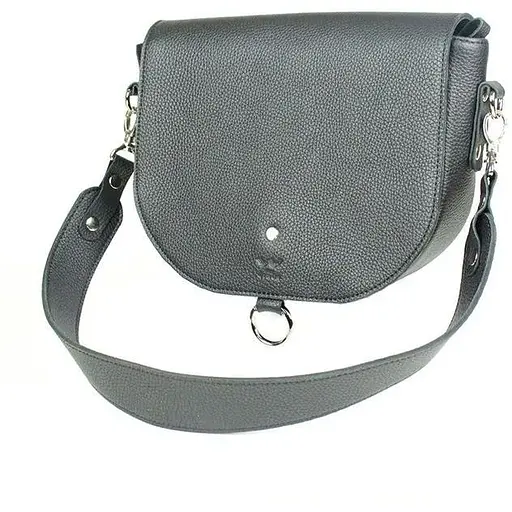 Жіноча шкіряна сумка Ruby L чорна флотар - фото 1