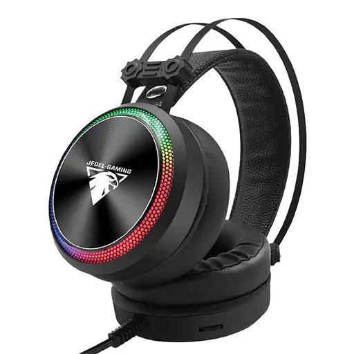 Наушники накладные Jedel GH-213 игровые с LED подсветкой Jack 3.5 черный - фото 2