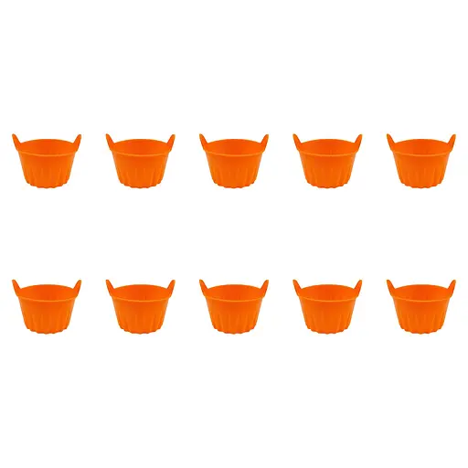 Набір з 10 силіконових порційних форм для випікання кексів і десертів, Kitchen Master Помаранчевий 87345 - фото 2
