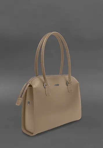 Жіноча шкіряна сумка Business світло-бежевий Краст - фото 3