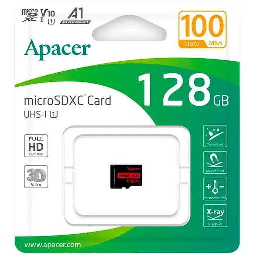 Карта памяти MicroSDHC 128GB UHS-I Class 10 Apacer (AP128GMCSX10UB-RA) - фото 2