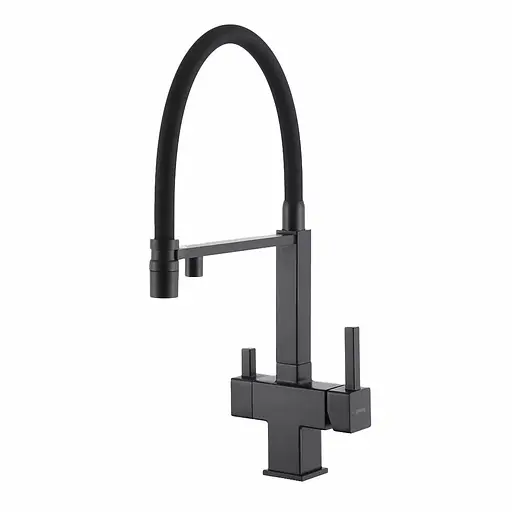 Смеситель для кухни под фильтр с гибким изливом черный матовый Frap G4395-56 Черный матовый - фото 1