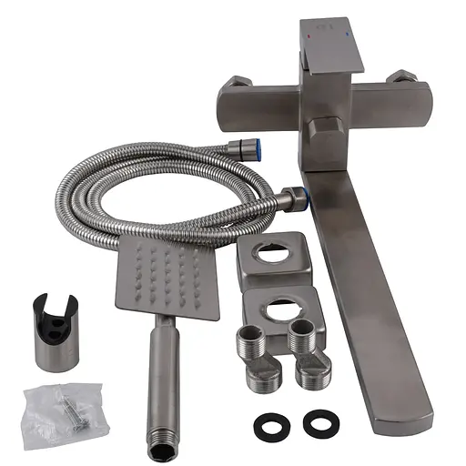 Смеситель для ванны Globus Lux KUBUS SKU-208N из нержавейки для душа со шлангом и лейкой для удобства использования - фото 5