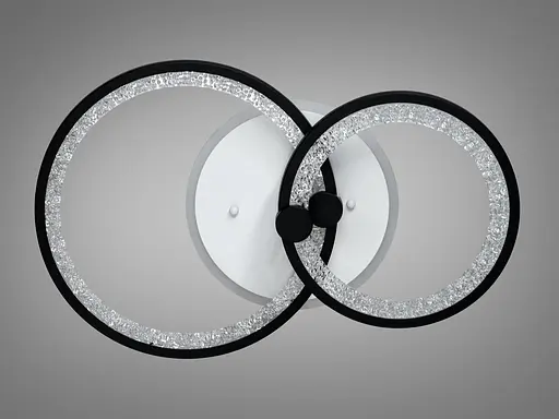 LED люстра з пультом, диммером і кольоровою підсвіткою, 55W, чорна - фото 4