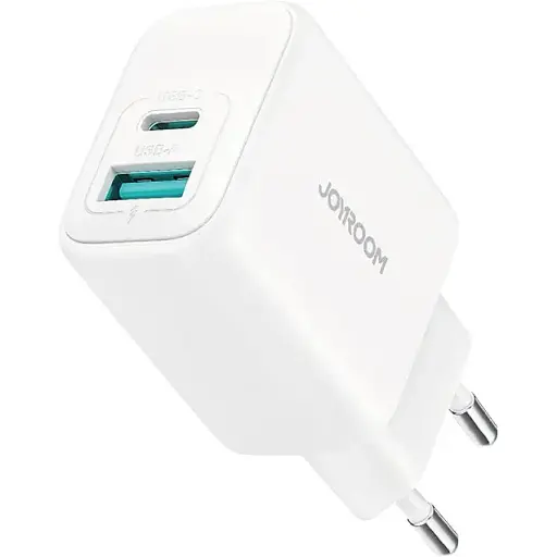 Мережевий зарядний пристрій Joyroom TCF21 20W Dual-Port (A+C) Charger EU - фото 1