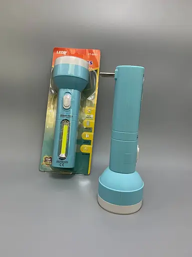 Акумуляторний потужний ручний ліхтар прожектор 2в1 Silver Toss ST-8653 + COB 4 режими Блакитний 88229 - фото 7