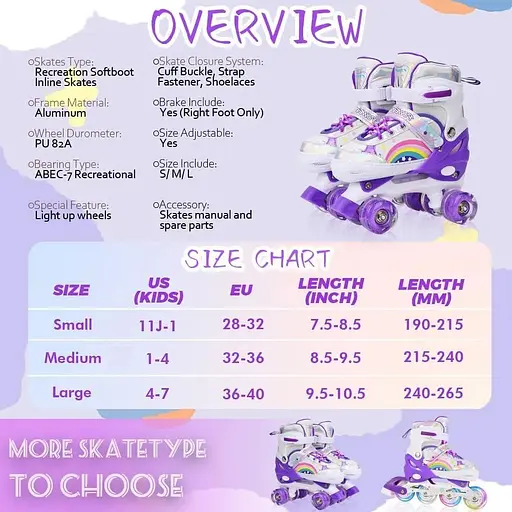 Роликові ковзани LOKJIJI для дітей розмір Л - фото 3