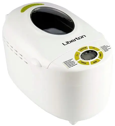 Хлібопіч Liberton LBM-6307, White, 850 Вт, 12 програм, 2 тістоміса, випікання 700/900/1150г, оглядове вікно, підтримка температури, відстрочка старту, звуковий сигнал, книга рецептів - фото 1