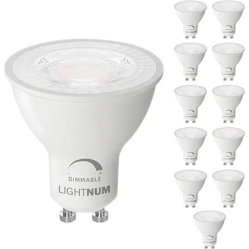Світлодіодні лампи LIGHTNUM GU10 з димованою 12 упаковок, галогенним еквівалентом потужністю 50 Вт, доріжкова лампочка