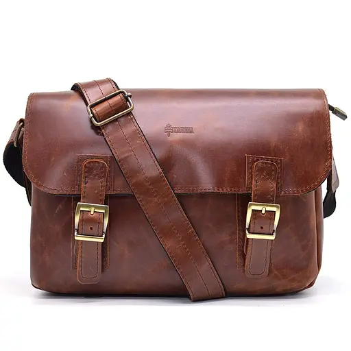 Чоловіча шкіряна сумка через плече TARWA 31х7х23 см sum0025803 - фото 9