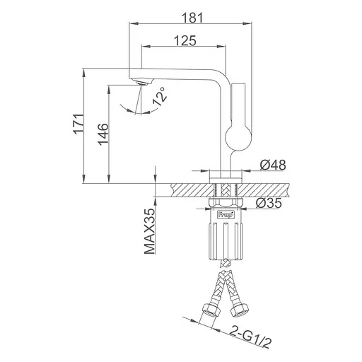 Змішувач для умивальника литий вилив хром Frap F1088 Хром - фото 5