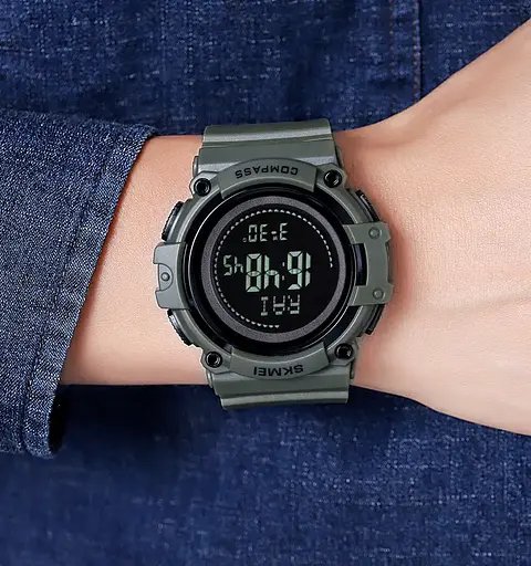 Годинник чоловічий спортивний Skmei 2233 compass з компасом (Зелений) - фото 5