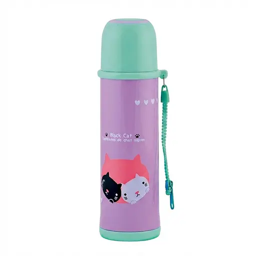 Термос дитячий Fissman чорне кошеня 480 мл (9694)