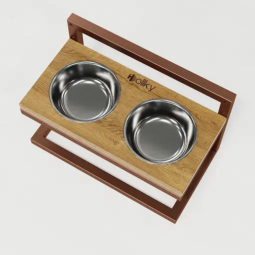 Hollky Flex S — миски на регульованій підставці для маленьких собак (2 × 0.450 л) - фото 7