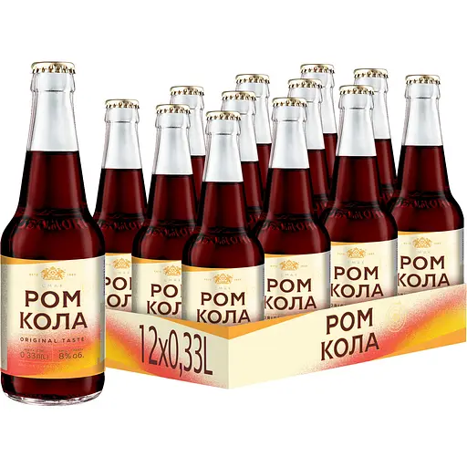 Упаковка напитка слабоалкогольного Оболонь Ром Кола 8% 3.96 л (0.33 л х 12 шт.)