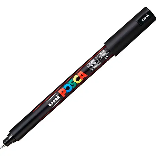 Маркер Uni Posca черный 0.7 мм (PC-1MR BLACK(N)) - фото 1
