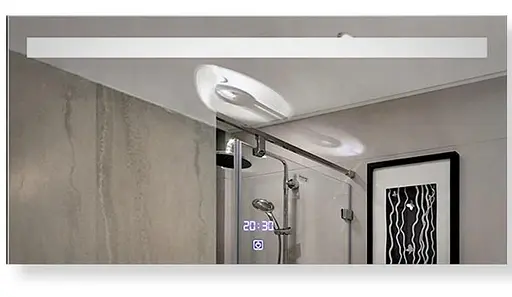 Дзеркало Dusel DE-M3021 75x100 з годинником, Білий - фото 1