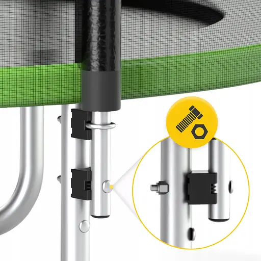 Батут с наружной сеткой 4FIZJO Classic 8FT 252 см Black/Green (P-5907739314123) - фото 2