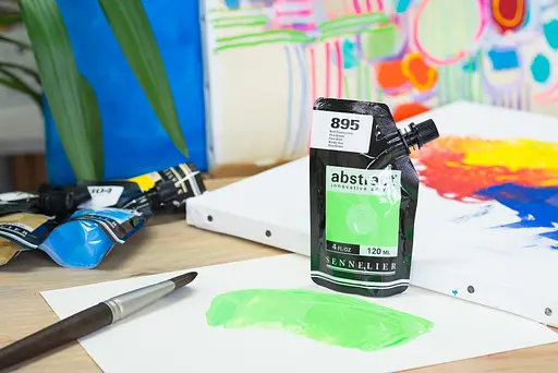 Акрилова фарба Sennelier Abstract, 120 мл, Флуоресцентний зелений (Fluo Green) - фото 3