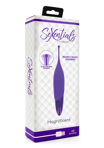 Вібратор для клітора Toy Joy SeXentials Magnificent 19 см фіолетовий - фото 6