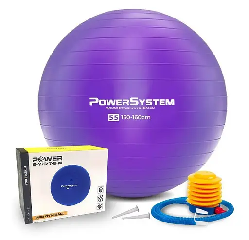 М'яч для фітнесу (фітбол) Power System PS-4011 Ø55 cm PRO Gymball Purple (PS-4011_55cm_Purple) - фото 1