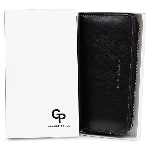 Кожаный женский кошелек Grande Pelle 19.5х10х2.5 см acs0018780 - фото 5