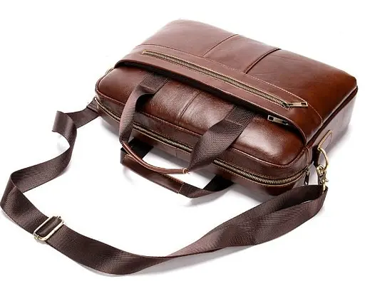 Чоловіча шкіряна сумка Vintage 28х40х7 см sum0012888 - фото 4